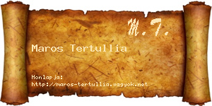 Maros Tertullia névjegykártya